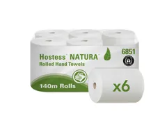 Hostess Natura handdoekrol 2-laags naturel 140m/20cm 6 rollen