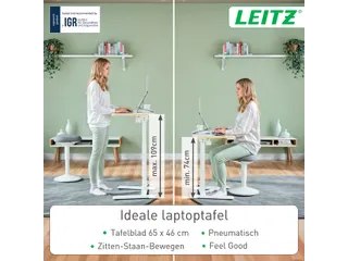 Zit-Sta bureau Leitz ergo compact inklapbaar 460x740x650mm wit - 13
