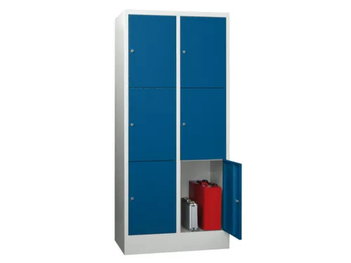 lockerkast,HxBxD 1850x800x500mm,2x3vakken,RAL7035,front RAL5010