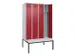 locker met bank,voor scheiding van kleding,HxBxD 2120x1200x815mm,4vak