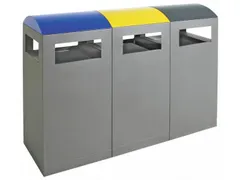 Afvalverzamelstation Niet-Brandbaar 3X90 Liter 1050X1350X450Mm Grijs