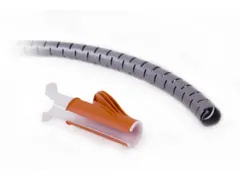 kabelslang,v. bureau,LxØ 3000x25mm,m. trekhulp,zilverkleurig