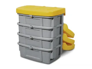 strooigoedbak,100l,HxBxD 460x975x705mm,PE,grijs,deksel geel - 2