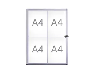 Binnenvitrine wand MAULextraslim whiteboard 4xA4 met slot - 1