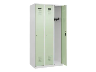 locker,HxBxD 1850x900x500mm,3vak,vak B 300mm,cil.-slot,staand op vloer - 2