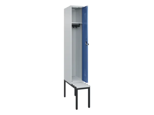 locker met bank,HxBxD 2120x300x815mm,1vak,vak B 300mm,draaigrendel