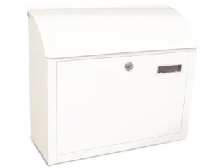 muurbrievenbus,staal,wit,HxBxD 330x384x170mm,inworp/uitname voor - 1