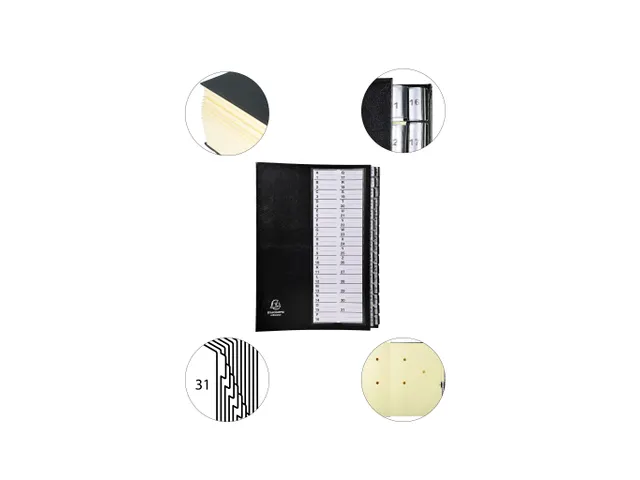 Sorteermap Ordonator 31vak 1-31 zwart