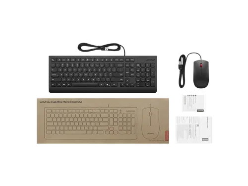 Lenovo 4X31R64404 Toetsenbord en Muis Bedraad, USB, AZERTY