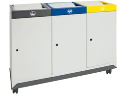 Afvalverzamelstation Vuurremmend 3X30 Liter 700X910X300Mm Grijs