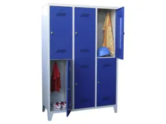 dubbeldekse locker,HxBxD 1850x1200x500mm,3x2vak.,RAL7035,front RAL7035
