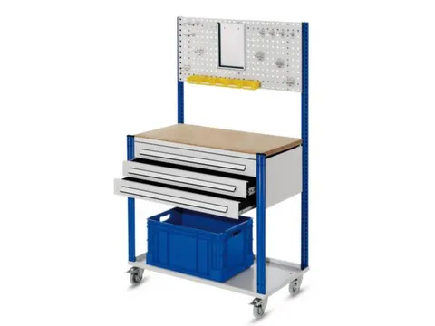 Verrijdbaar Werkstation Hxbxd 1730x1000x500mm Met Sleufplaat 3laden