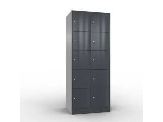 lockerkast cil.slot 1950x770x640mm 2x5 vakken romp RAL7021 front RAL70 - 1