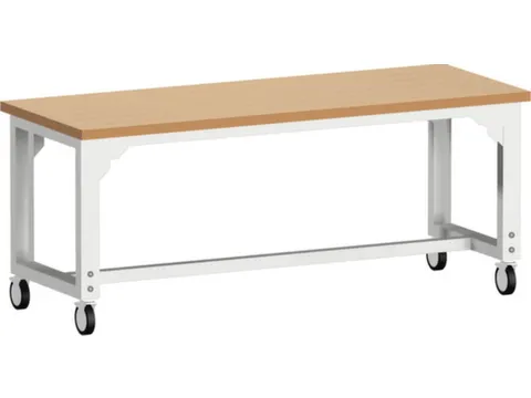 werkbank,verrijdbaar,HxBxD 840-1140x2000x750mm,beukenblad,geolied