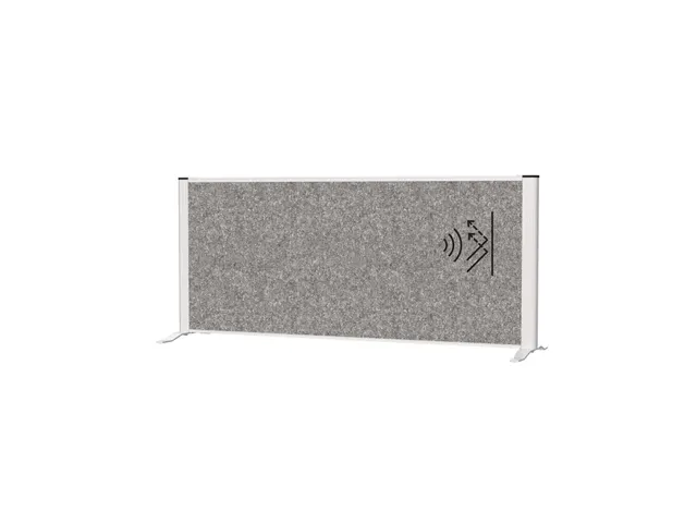 Akoestisch Bureauscherm MAULconnecto 120x50cm vrijstaand Zilver/Dgrijs