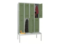 banklocker,dubbeldeks,HxBxD 2150x1200x800mm,RAL7035,front RAL6011