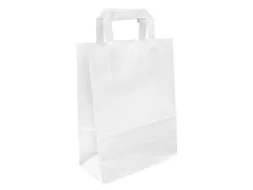 Papieren zak Kraft Wit met Handvat 28x22cm 70 Gram 250 Stuks