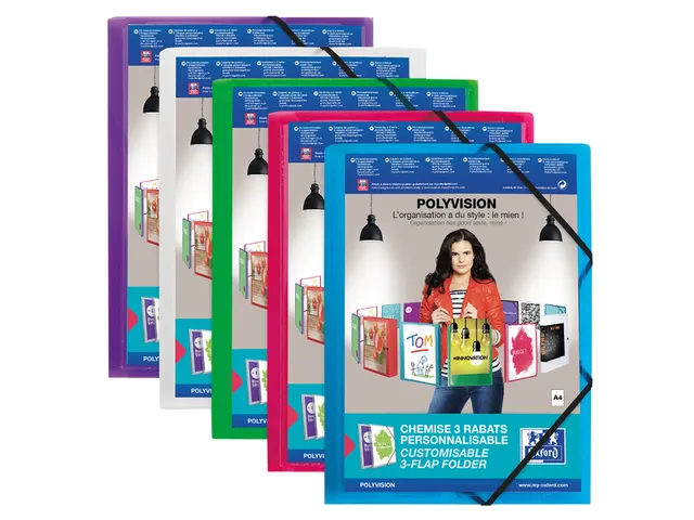 Elastomap Oxford Polyvision A4 incl. insteektas blauw Polypropyleen