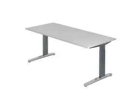 In hoogte verstelbaar bureau,HxBxD 680-850x1800x800mm,blad grijs