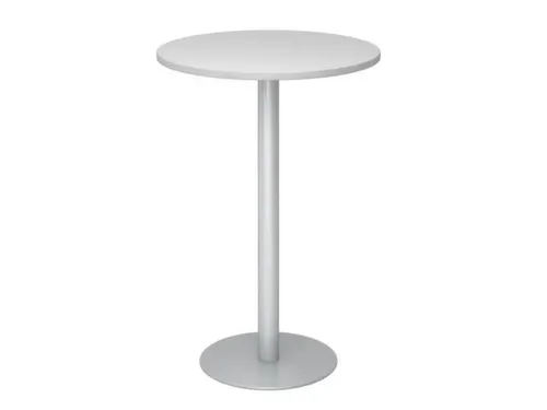 statafel,HxØ 1116x800mm,rond,schotelvoet zilverkleurig,ronde buis