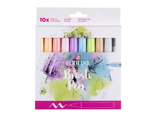 Brushpen Talens Ecoline Pastel blister à 10 stuks assorti