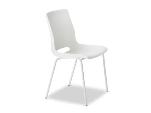 Kunststof kuipstoel,4voeten snow,zitting PP vanille