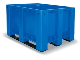 Stapelcontainer Pe Hxbxd 760x1200x1000mm 610 Liter 3Sledepoten Blauw - 1