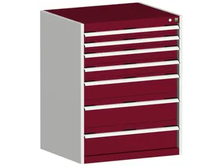 ladekast 1000x800x650mm 7laden zware lasten RAL7035 front RAL3004 - 1