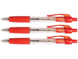 Balpen Quantore Grip drukknop rood medium