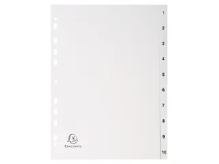 Tab.gerecycled PP A4 bedrukt 1-10 grijs - 2