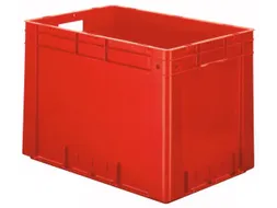Euronorm Stapelkrat 420x600x400mm 80l Wanden/Bodem Gesloten Rood