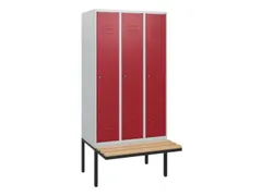 locker met bank,HxBxD 1950x900x815mm,3vak,vak B 300mm,cil.-slot
