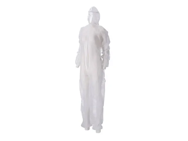 Coverall PP Non Woven Maat M Wit Ritssluiting 50 Stuks