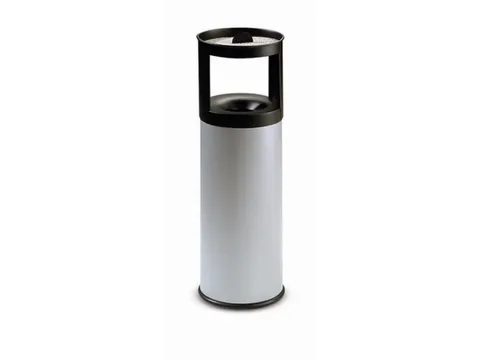 combi-asbak,HxØ 800x250mm,afvalbak inhoud 25l,romp staal grijs,blusko