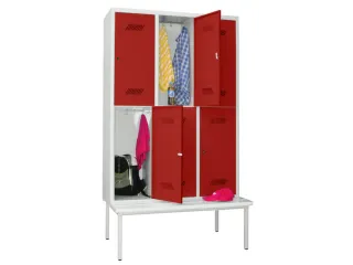 banklocker,dubbeldeks,HxBxD 2150x1200x800mm,RAL7035,front RAL3000 - 1
