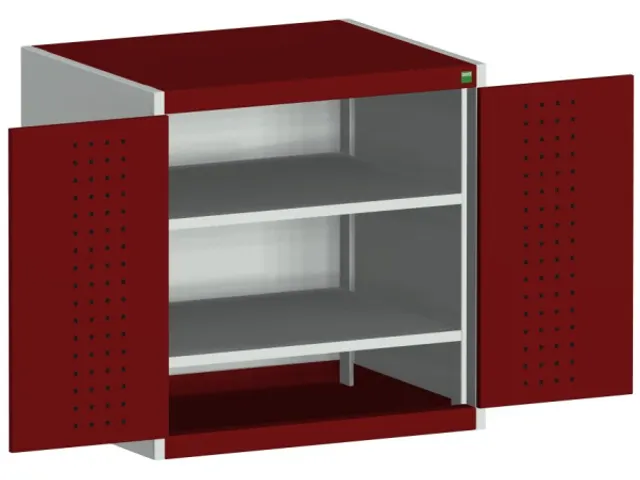 kast met geperforeerde platen,HxBxD 800x800x650mm,2xStalen bodem