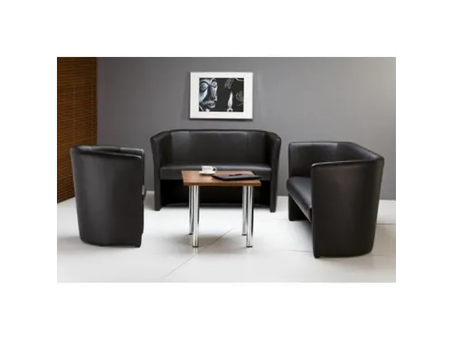 Bank Echt Leer Zit Hxbxd 46x106,6x49cm Totale Hxb 77x129xcm Zwart