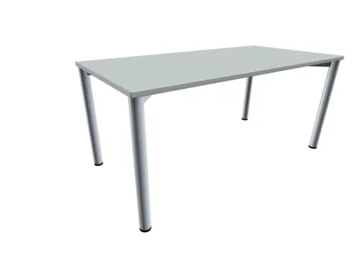 Vergadertafel Rechthoekig 72x160x80cm Lichtgrijs 4voeten Alu