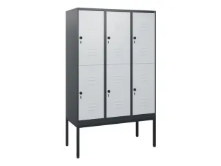 dubbeldekse locker,HxBxD 1950x1200x500mm,3x2vak.,vak B 400mm - 1