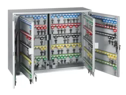 Sleutelkast 550x730x205mm 500 Haakjes 2 Deuren 4 Tussenwanden Ral 7035