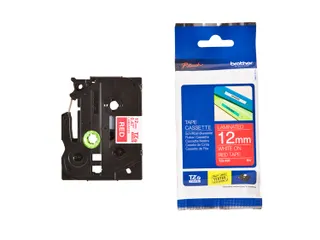 Labeltape Brother P-touch TZe-435 standaard 12mm wit op rood - 6