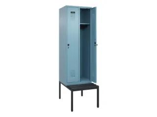 locker met bank,HxBxD 2120x600x815mm,2vak,vak B 300mm,draaigrendel - 1