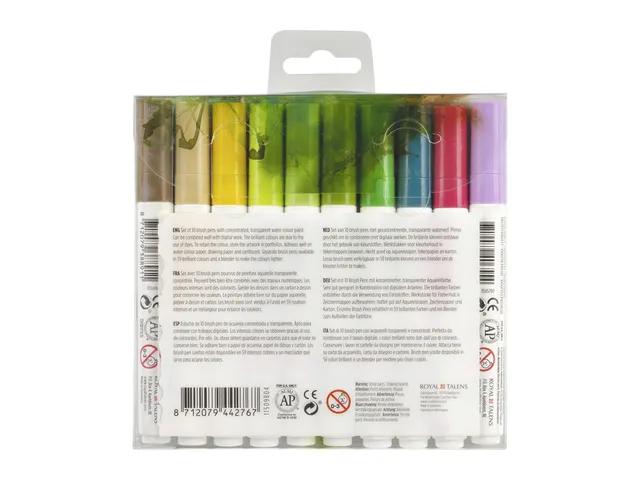 Brushpen Talens Ecoline set botanisch blister à 10 stuks assorti