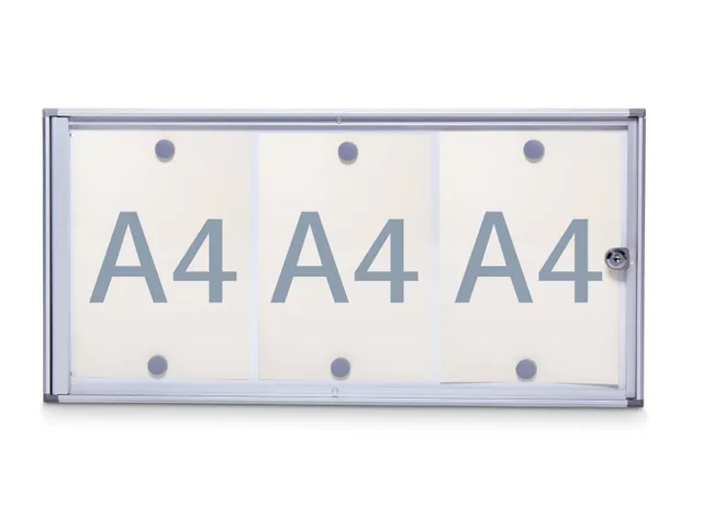 Vitrine Maulextraslim 3xa4 Aluminium Binnen