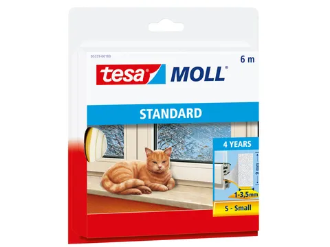 Tochtstrip Tesa Moll 05559 i profiel 9mmx6m wit