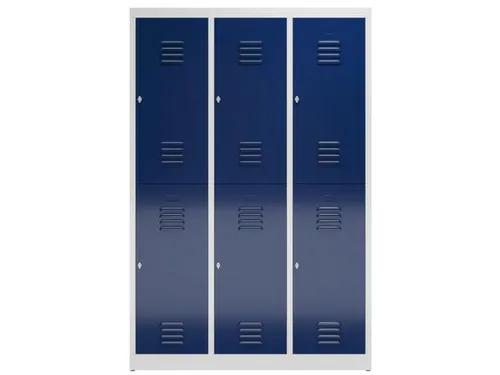 Dubbeldekse garderobekast 1800x1185x500mm 3x2vak 400mm RAL7035 RAL5010