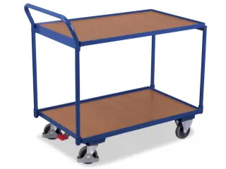 Tafelwagen 250kg 1000x600mm 2 Etages Staande Beugel Houten Plaat - 1