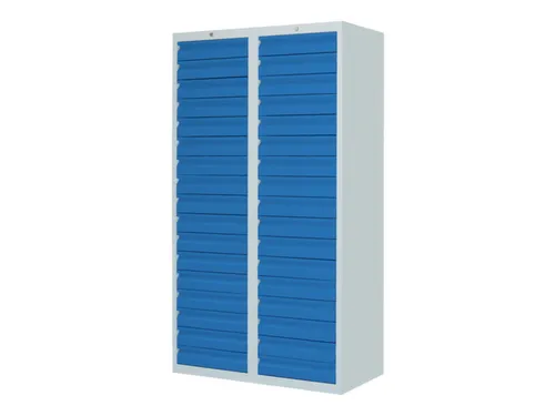 ladekast HxBxD 1800x1000x500mm 34laden RAL7035 front RAL5012