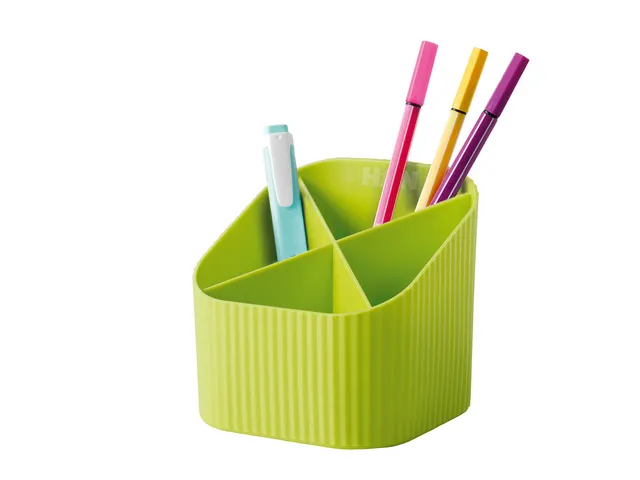 Porte-stylo HAN Re-X-LOOP 4 compartiments, vert citron 100% matière r
