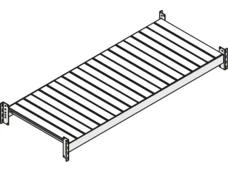 Lengtetraversen met stalen bodem,v. breedvakstelling,BxD 1350x1100mm - 2